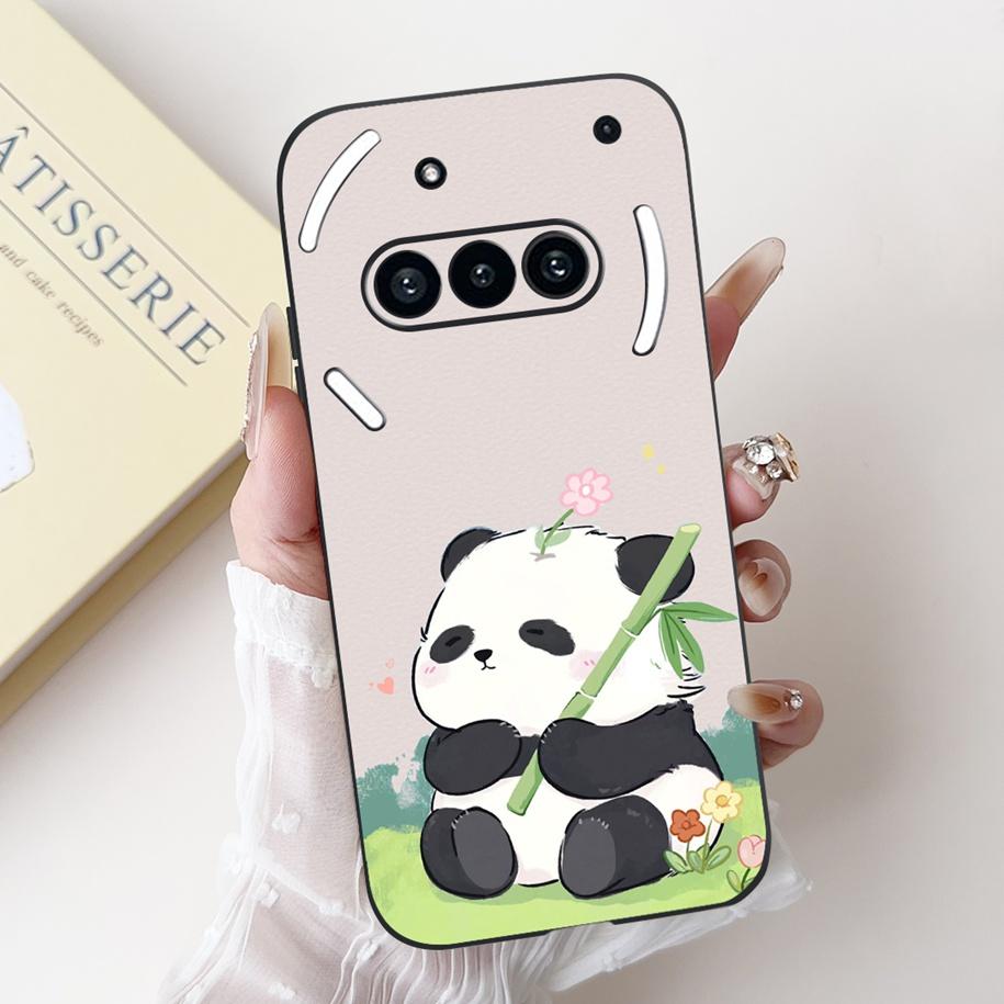 Para Funda Nothing Phone 3A A059 Lindo Dibujo Animado Panda Astronauta Silicona Suave Negro Mate Cubierta Para Nothing Phone3a Pro A059P Fundas