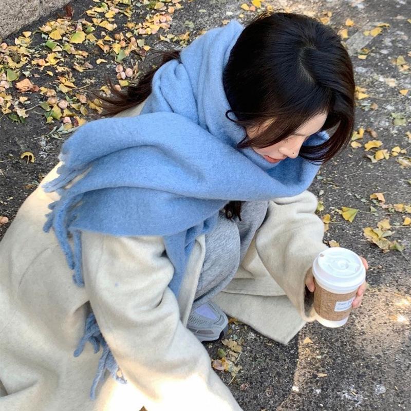 Red Plaid Scarf Female Christmas Winter Korean Atmosphere Scarf Autumn and Winter Warm with Coat Versatile Send Girlfriend