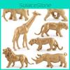 Lion Rhinoceros Giraffe Wildlife Gold Figurine With Collectors Edition Display Decor For Animal Enthusiasts