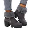 Skor för kvinnor 2024 Het försäljning Sidodragkedja Damstövlar Mode Uppvikt kant Vardagsstövlar Kvinnor Vinter Plusstorlek Ankelstövlar