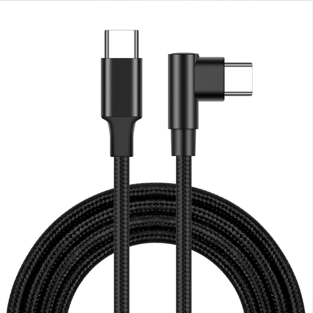 60W USB C Cable Right Angle Design Nylon Braided For Quick Charging Smartphones Tablets Laptops 480Mbps Data Transfer