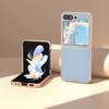 Electroplating Phone Case for Samsung Galaxy Z Flip5 5G,Genuine Cow Leather Coated PC Cover