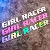 GIRL RACER Aufkleber für Auto, Auto-Fenster, abnehmbare Vinyl-Aufkleber, ölbeständige Dekoration, Motorrad-Kraftstofftank-Verkleidung, Zeichen für Fahrerin
