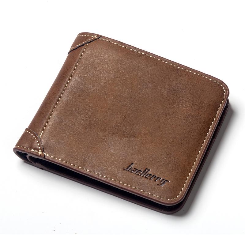 Men's Large Capacity Vertical Bi-fold Money Clip Wallet by Baellerry