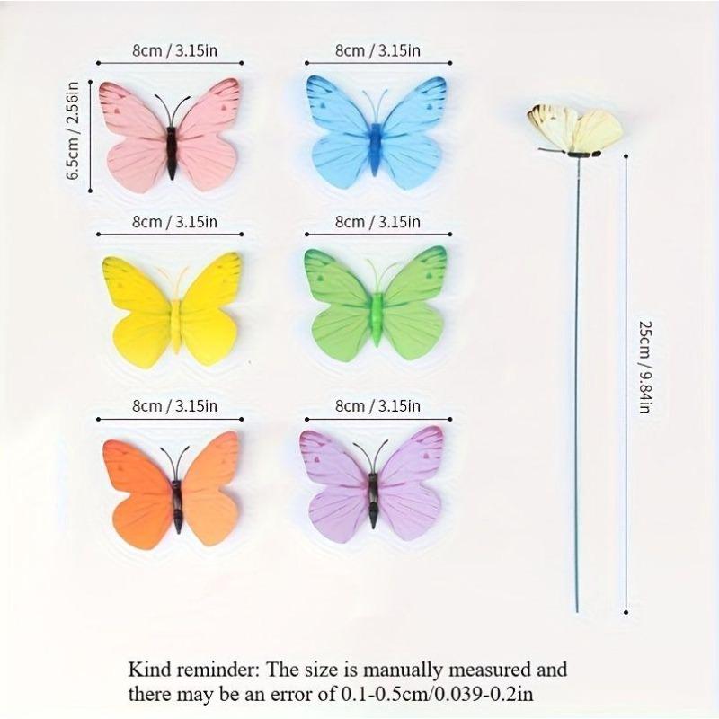 10/15pcs Butterfly Decorative Garden Stake, Plastic Yard Sign with Stake for Garden Decor, Home Decor, Spring Decor, Wedding