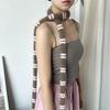 Luochi Fluffy Soft Y2K Striped Knit Scarf - Versatile Neck Warmer for Women
