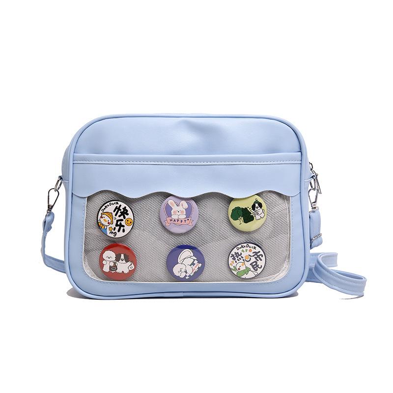 

Two-dimensional female small fresh college style shoulder bag versatile sweet soft girl transparent messenger bag one size fits all