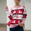 Women Christmas Sweater Long Sleeve   Printed Knitting Sweater Tops