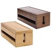 Coffee Color Cable Management Box Extension Cord Power Stripe Surge Protector Wire Wooden Cord Organizer Box
