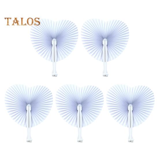 

5 шт., складной веер с сердцем любви, белая бумага, сделай сам, портативный, летний, ручной, круглый веер, танцевальное представление, реквизит для фотосессии, свадьба, день святого Валентина A