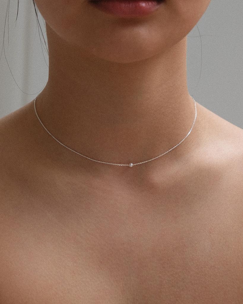 Anotherlayer Mini Pearl Necklace (Silver925)(3Color)
