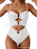 Women's One-piece Swimsuit, Button-down Bikini Sexy Swimsuit, Hollow Swimsuit.