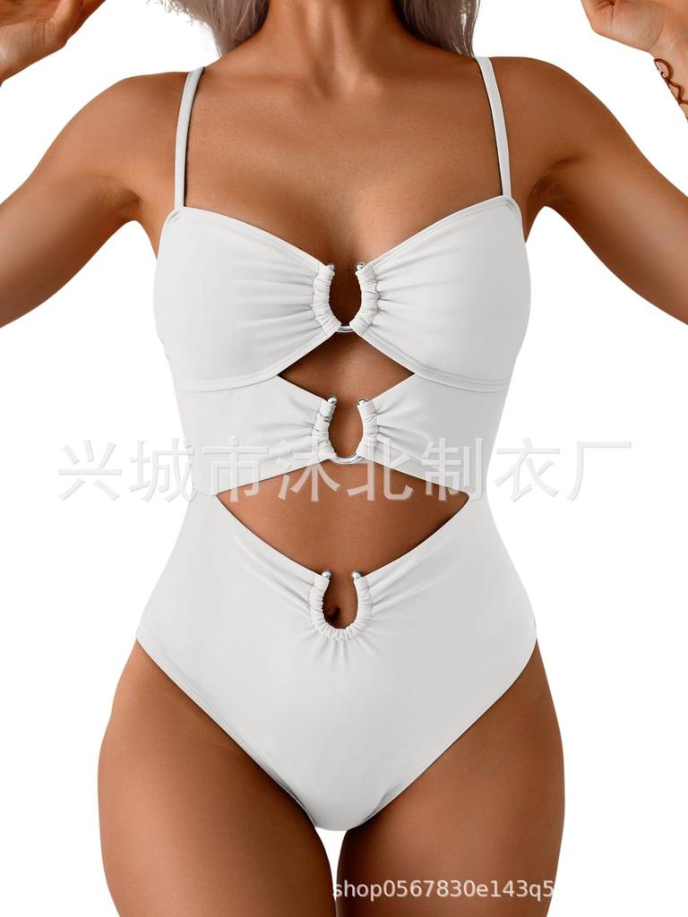 Women's One-piece Swimsuit, Button-down Bikini Sexy Swimsuit, Hollow Swimsuit.
