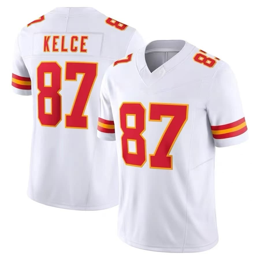 Pánské 87 Kansas City Red Domácí Fotbalový Dres Číslo Pruhovaná Manžeta V-Výstřih Krátký Rukáv Kisd Dres pro Sportovní Fanoušky Rodinné Sladění