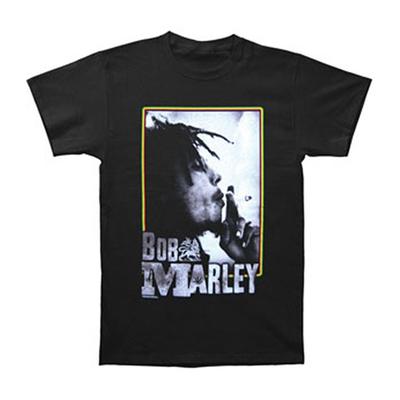 Herren Bob Marley Rasta Quadratisches T-Shirt Schwarz