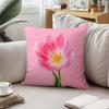 Dreamy Pink Flower Illustration Throw Pillowcase Pillow Case Girl Heart Sofa Bedside Pillow Cover Home Room Decor