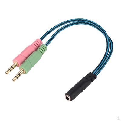 3,5 mm 4-poliger Stereo-Audio-Y-Splitter 2 Stecker auf 1 Buchse Adapter