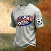 Men's V-Neck Printed Short Sleeve T-Shirt, Lightweight Breathable Casual Summer Top