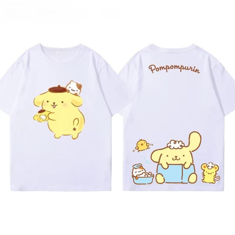 

Summer 2026 new childrens Tshirt pompompurin graffiti cartoon print pure cotton breathable parentchild fashion short sleeve S