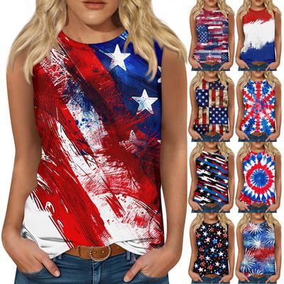 Damesmode Zomer Ronde Hals Tanktop Lichtgewicht Mouwloos Print Tanktop