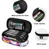 Large Capacity Pencil Case Casual 300D Polyester Zipper Closure with Mesh Pocket Removable Divider and Pen Slots for Boys Girls