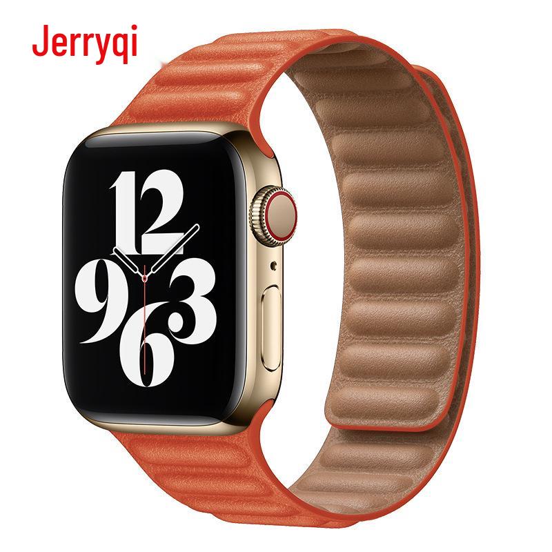 Dvoubarevný magnetický kožený řemínek na zápěstí Apple Watch pro Series SE/765432