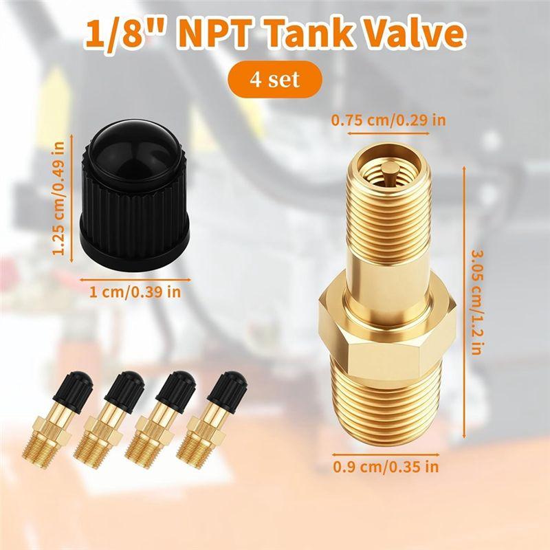 A60Z1/8 Tankklep, Metaal, 4 Stuks Gouden Schrader Ventiel 1/8, Messing Pijp Met Luchtcompressor Tank Afdichtingsdoppenmay