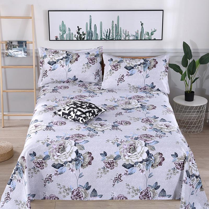 Reines Verdicktes Baumwoll-Bettlaken mit Kissenbezug - Doppelbett, Vier Jahreszeiten