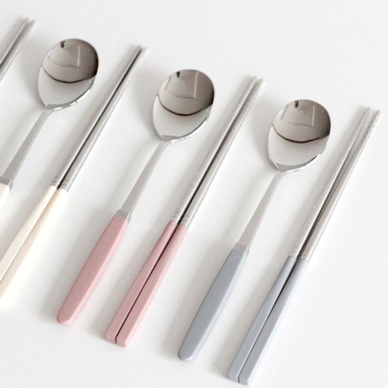 Kamomekitchen [4-person Set] 10 COLORS Seagull Cutlery Set (4 Spoons, 4 Chopsticks)