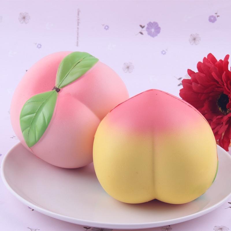 Ny kolossal 10 cm squishy rosa/hvit fersken Slow Rising Cream duftende