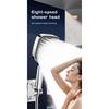 Powerful Pressurized Filtering Square Shower with 8 Shower Modes, Bathroom Shower Handheld Shower Large Panel High Flow Deluge Spray Water