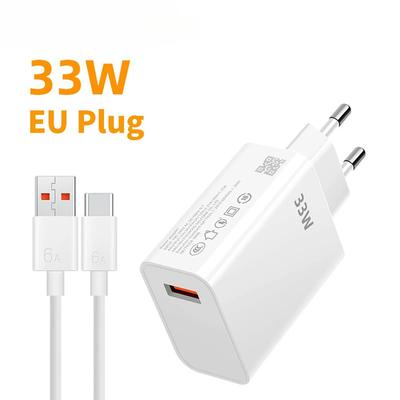 Cargador USB de 33 W, adaptador de carga rápida para teléfono, cable USB tipo C de 6 A, carga rápida para Note 15, 14, 13, 12, Poco X7, X6 y X5