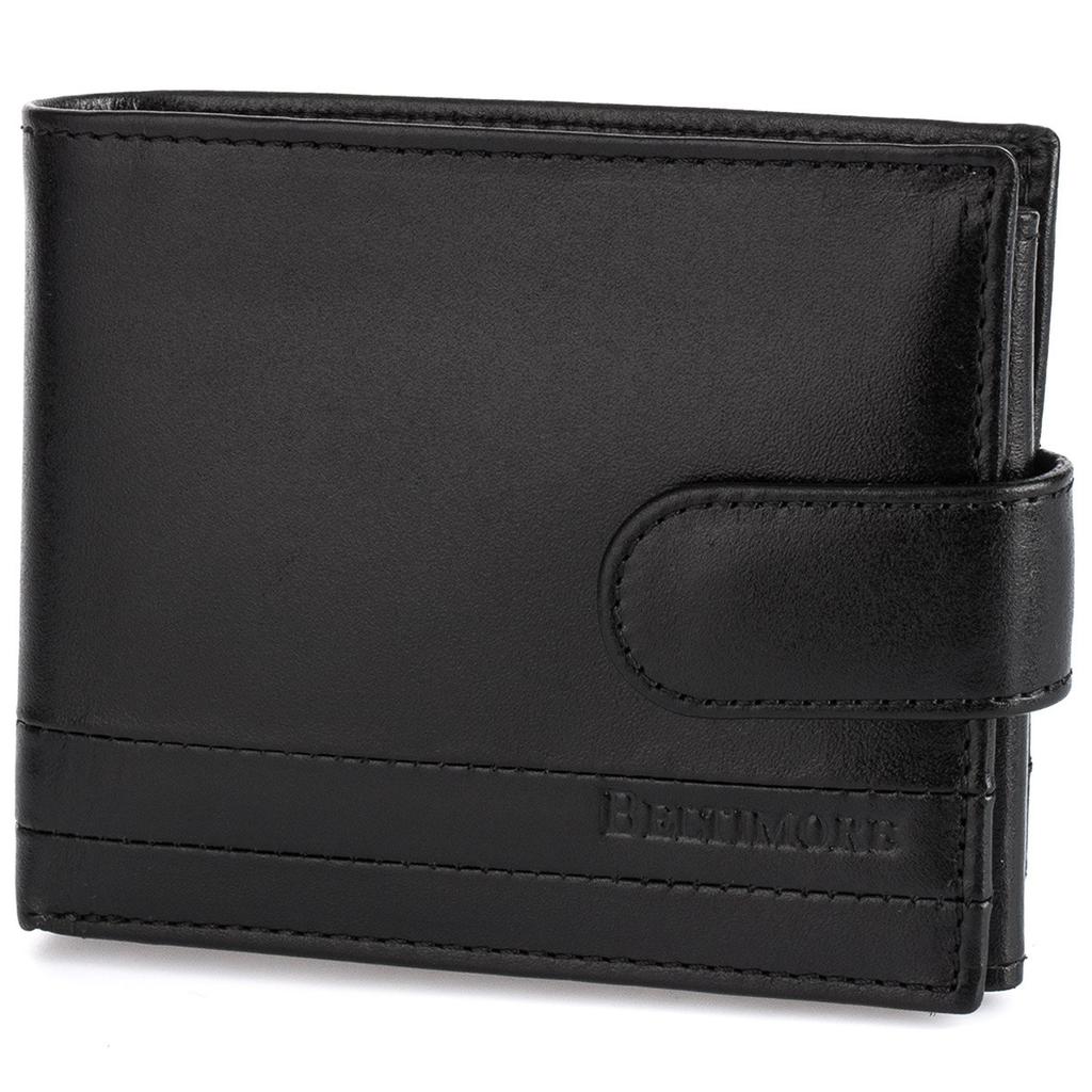 Portfel skórzany męski włoska skóra naturalna licowa premium klasyczny RFiD poziomy Beltimore G08