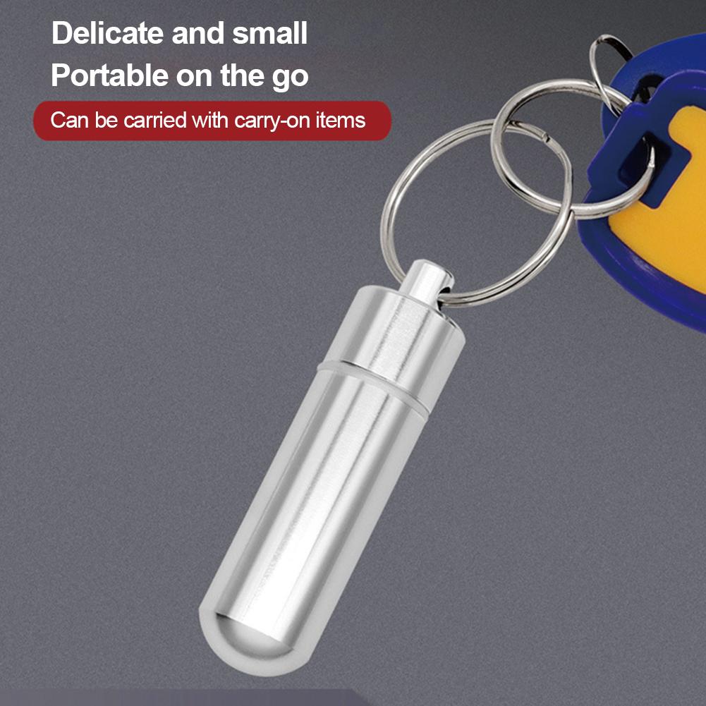 1-3 Stück Mini Tragbar Aluminium Pillendose Schlüsselanhänger Outdoor Tasche Pillendose Behälter Tragflasche Hülle Schutzbox Outdoor