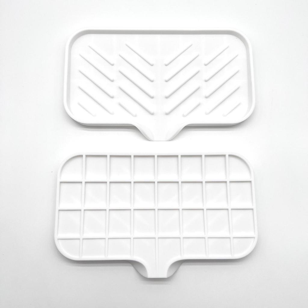 Non-Slip Silicone Soap Dish and Draining Mat for Kitchen & Bathroom