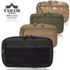 TAILOR JAPAN Men's Tactical Pouch, Multi-Functional Pouch for Small Items, Molle Thread, 1000D Nylon, Black