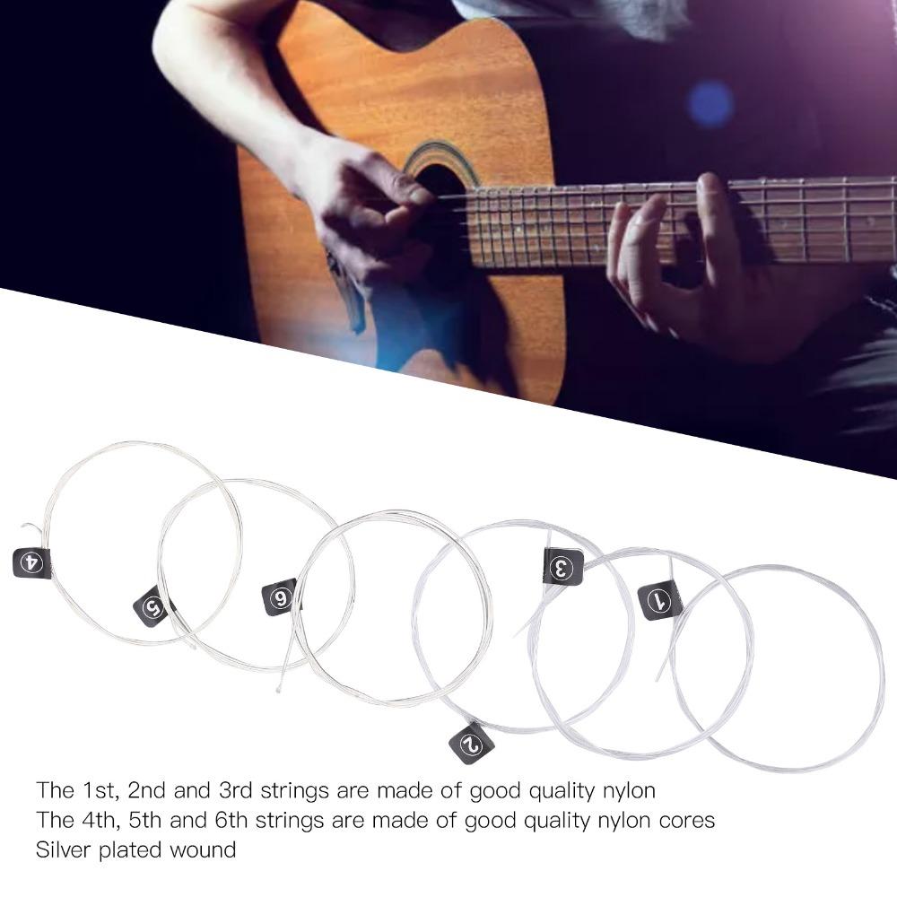 3Sets Nylon Core Classical Guitar Strings Silver Full Set Strings For Guitarists