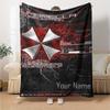 Name Custom Umbrella Corporation Print Flannel Blanket High Quality Warm Comfortable Cover for All Seasons Perfect for Gifts Home Decor
