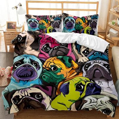 3D Französische Bulldogge Niedlicher Haustierhund Bettwäsche-Setbezug Für Kinder Jungen Mädchen Winter Dreiteiliges Set Bettwäsche-Set Dackel Schlafzimmer Bettwäsche-Set