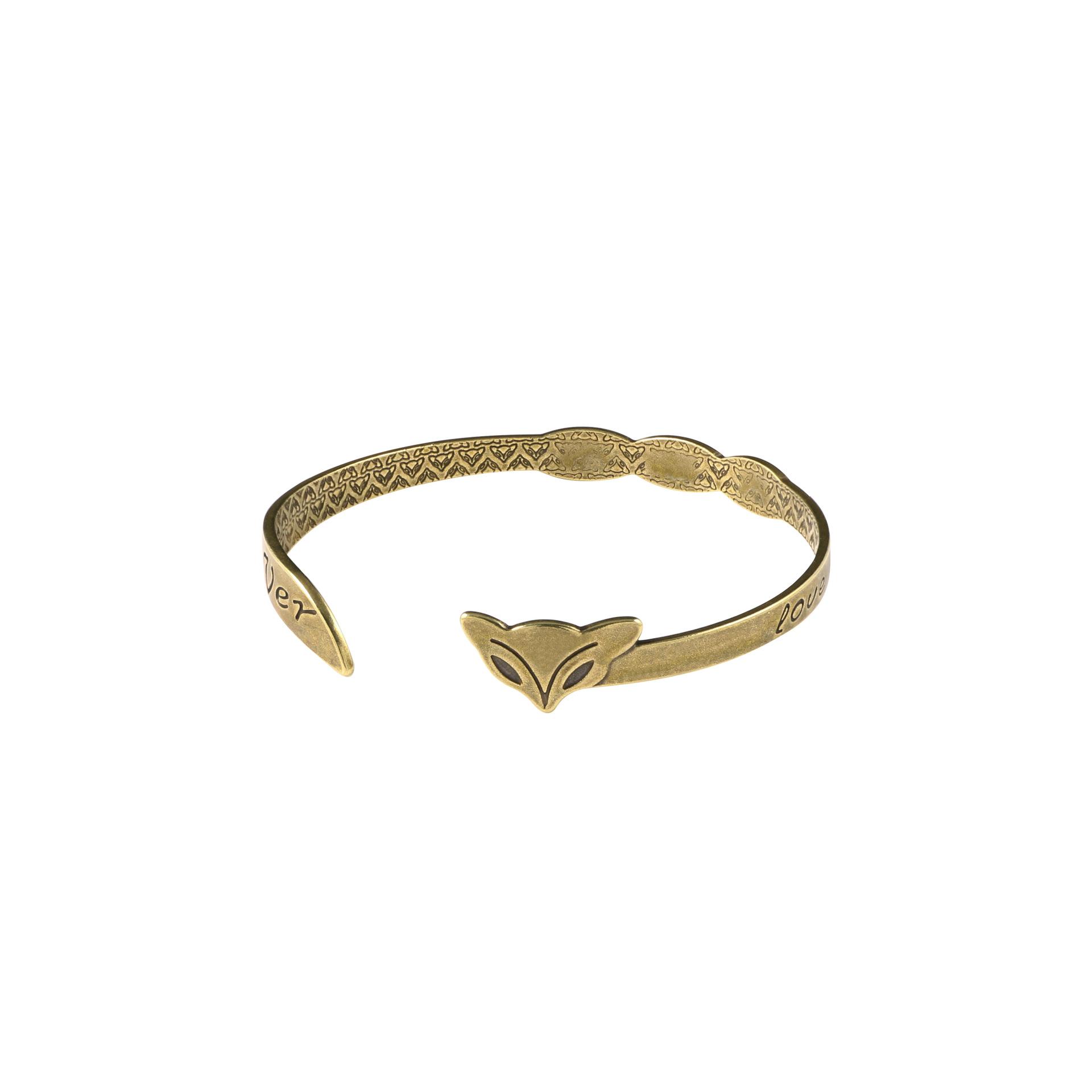 

[Roman Vintage Arena Fox Bracelet Bangle Antique Yellow Artisan Craft Jewelry]