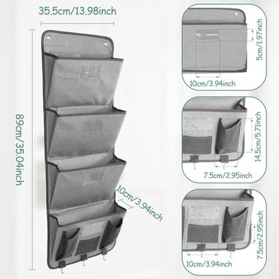 2Pcs Wall Storage Hanging Bag Multifunctional Storage Bag with Hook Book and Magazine Organizer Bags for Home Office School Door