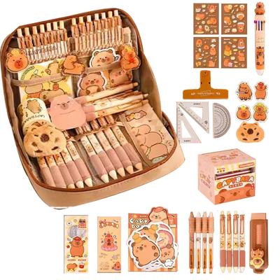 Capybara Stationery Set Abundant Cute Back-to-school Gift Kit Pencil Case Study Stationery for Students Large Capacity Gift Box