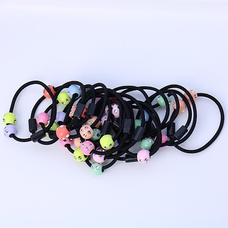 Bunte Doppelkugel Elastische DIY Haargummis Schmuckzubehör
