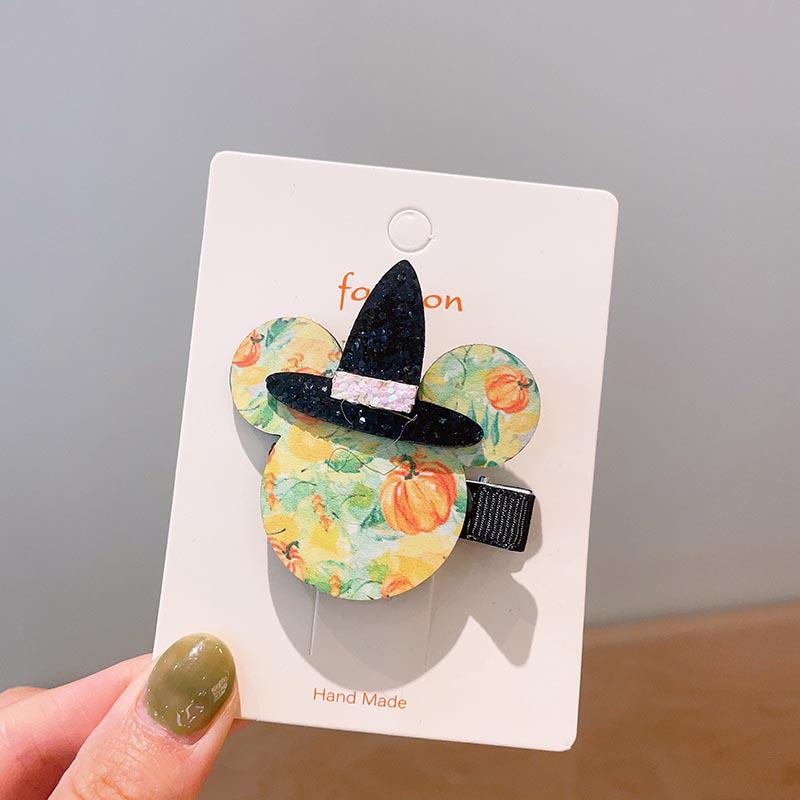 Handmade Halloween Hair Clips for Kids: Pumpkin, Ghost, Black Bat Bow, Party Accessories