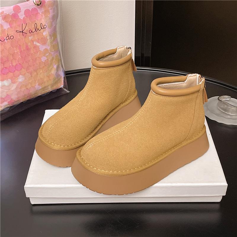 

Универсальная платформа хлопковые туфли женские туфли 2025 осень и зима новые повседневные большая голова уродливые милые молния бордовые женские хлопковые туфли 40 малиновый