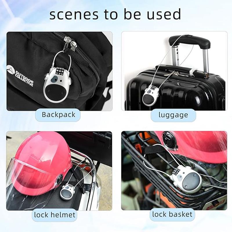 Cable Combination Lock Adjustable Cable Code Locks 3 Digit Combination Lock Security Wire Combo Steel Cable Locks