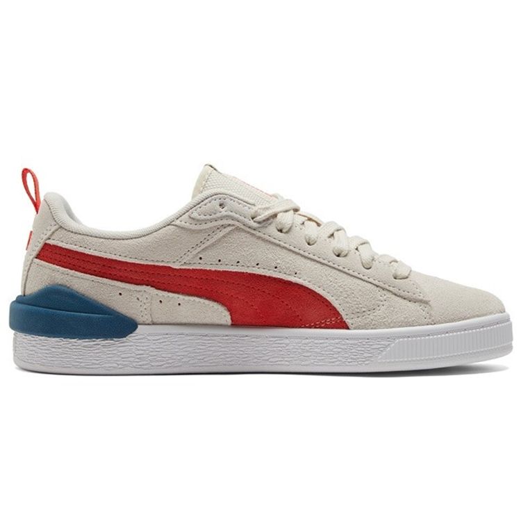 Puma Suede Bloc Pristine Cherry Tomato Unisex Sneakers Cream 381183-05