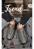 Men's Plus Size Casual Leather High-Top Work Shoes, Non-Slip Genuine Leather Handmade Shoes for Middle-Aged Dads.