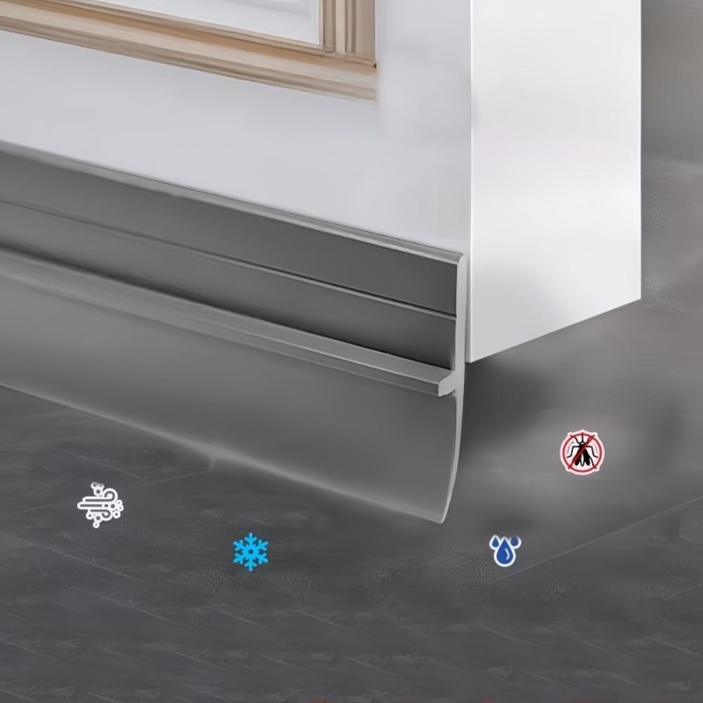 PVC Door Bottom Seal Strip Self-Adhesive Soundproof Under Door Guard Gap Stopper for Glass/Window Strong Adhesion Doorstop
