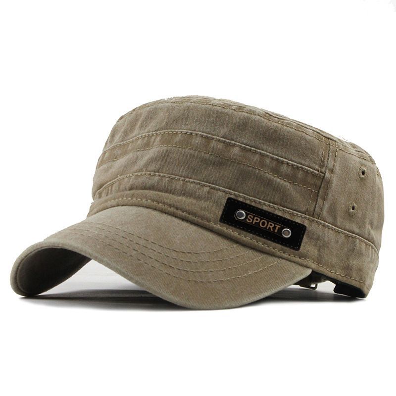 Washed Hat Spring, Summer and Autumn Cotton Flat Cap Outdoor Military Hat Men's Mesh Sun Hat